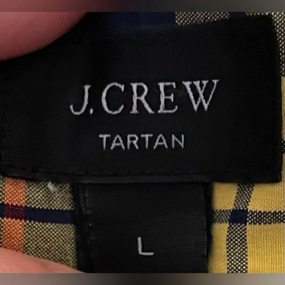 J. Crew- Yellow‎ and Blue Plaid Casual Shirt Size L